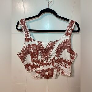 Brown Mushroom Design Corset Top